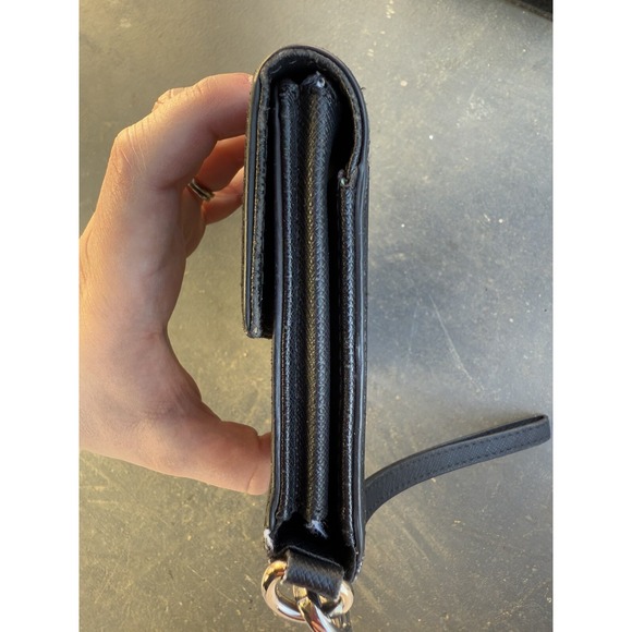 Kate Spade Laurel Way iPhone Saffiano Leather Wallet Wristlet Clutch Black - Picture 9 of 16